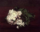 Henri Fantin-latour Famous Paintings - Flowers White Roses